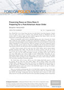 Preserving Peace as China Rises II: Preparing for a Post-American Asian Order