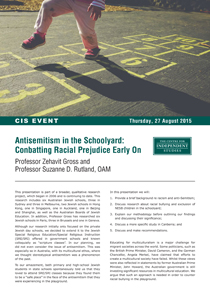 Anti-Semitism in the Schoolyard: Combatting Racial Prejudice Early On