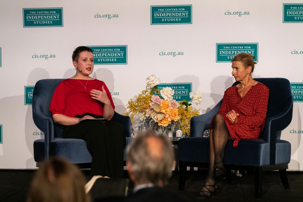 Monica Wilkie and Lionel Shriver at the John Bonython Lecture 2019