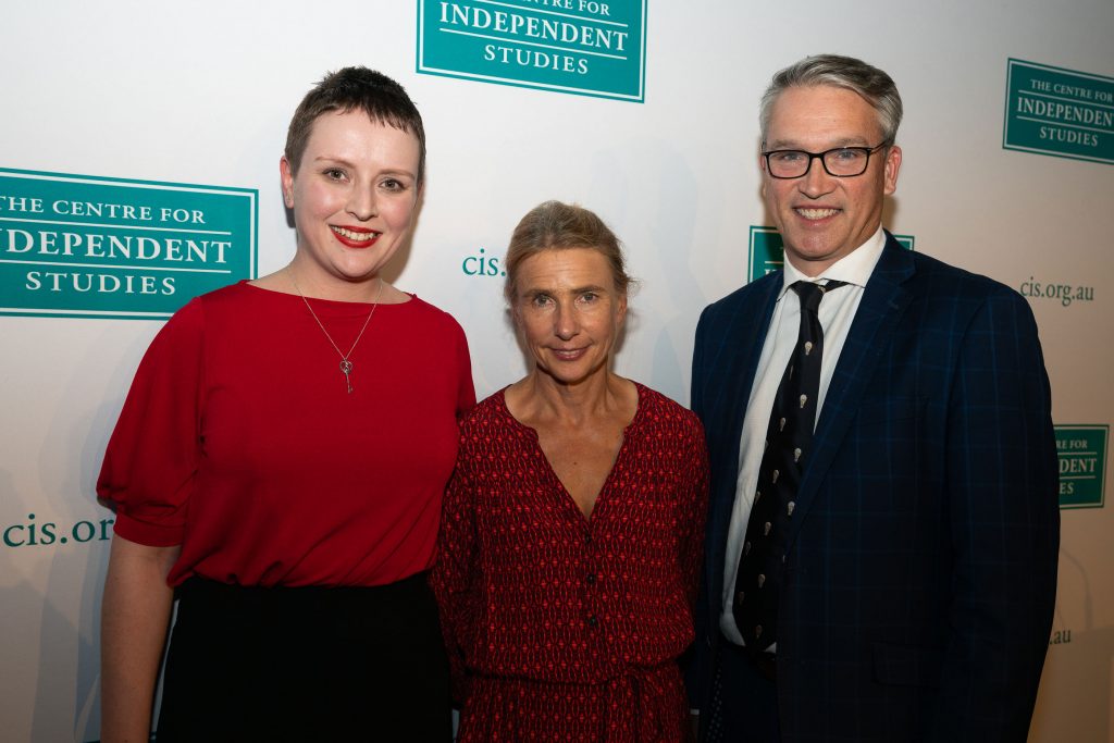 Monica Wilkie, Lionel Shriver and Tom Switzer at Centre for Independent Studies