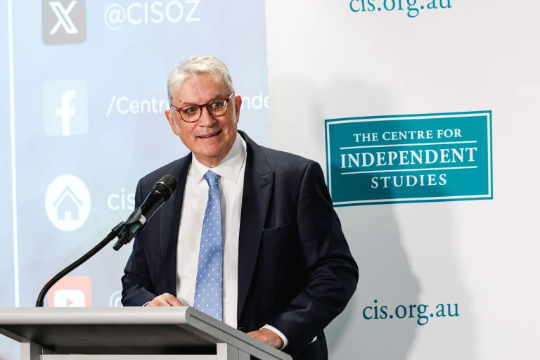 Michael Stutchbury speaking at CIS event ''Reviving the Australian Dream with Senator Andrew Bragg''